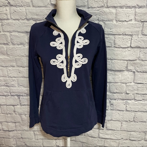 Lilly Pulitzer True Navy White Skipper Popover - Picture 9 of 12